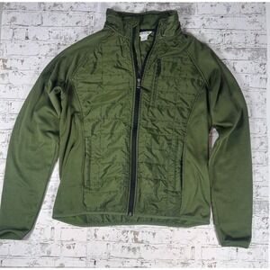 Orvis Men's Mixed Media Zip Up Jacket Medium Sage Green Coat Pockets Stretch